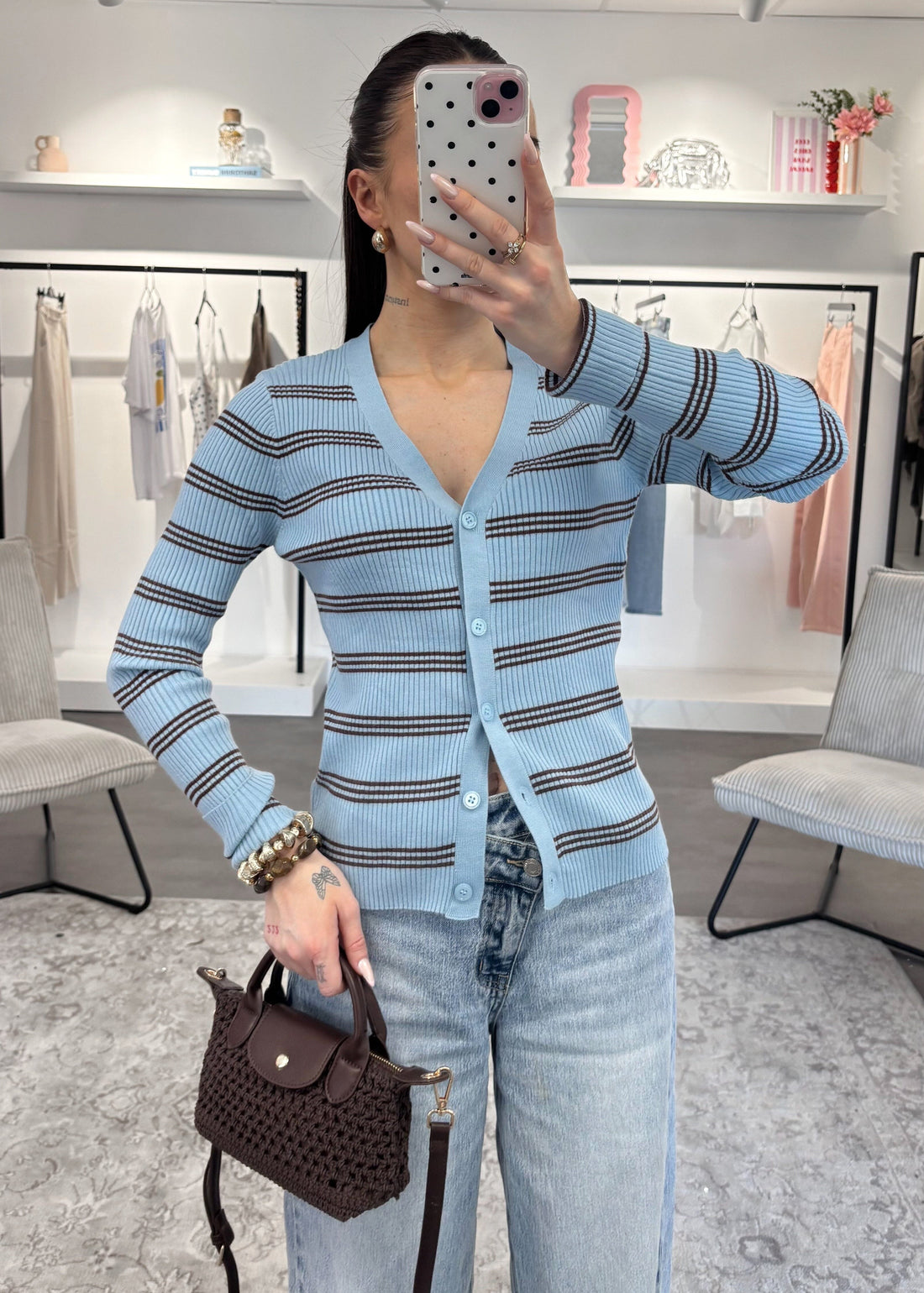 Gilet Anaé - Bleu/Choco