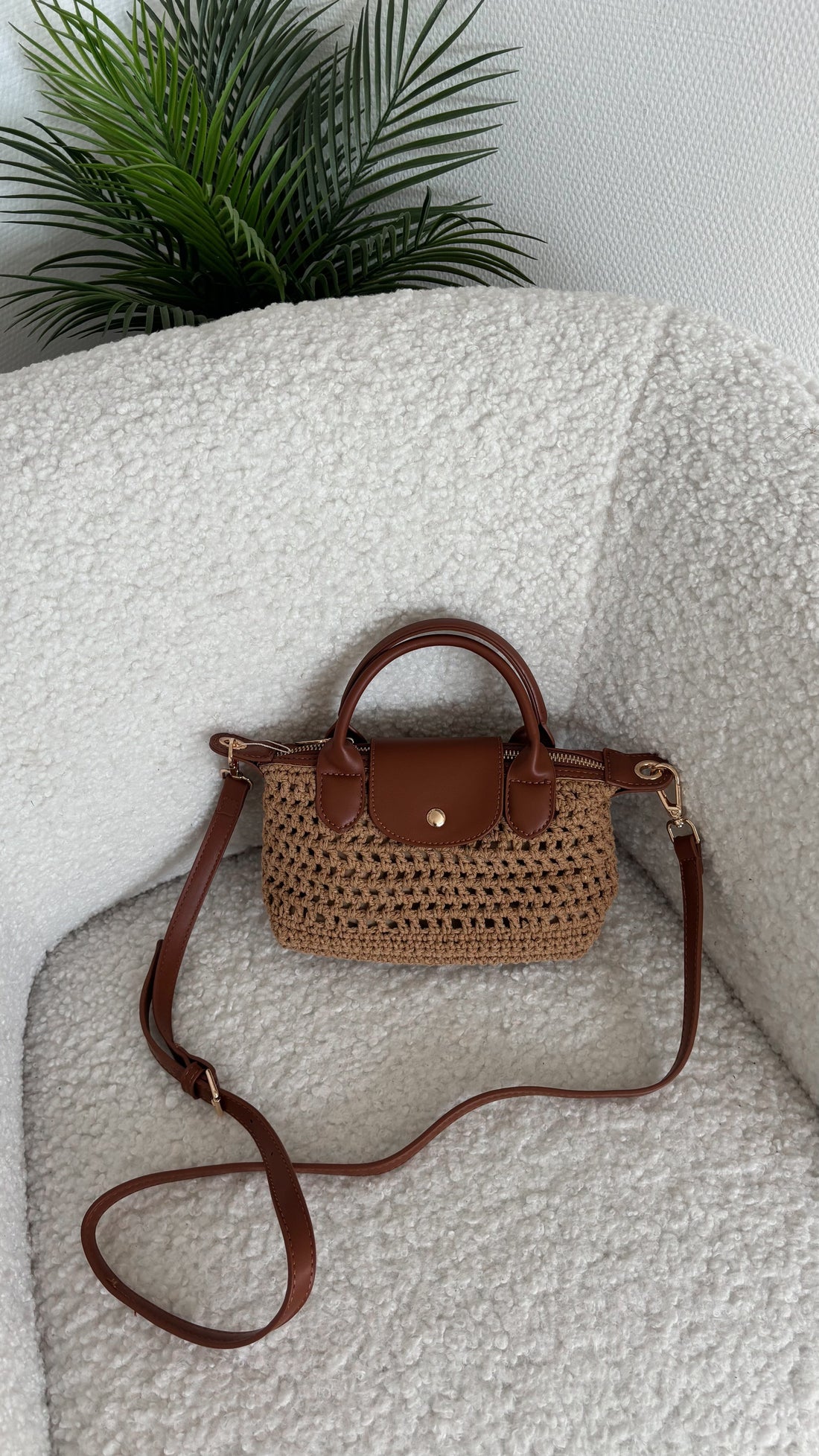 Sac crochet - Camel (avec bandoulière)