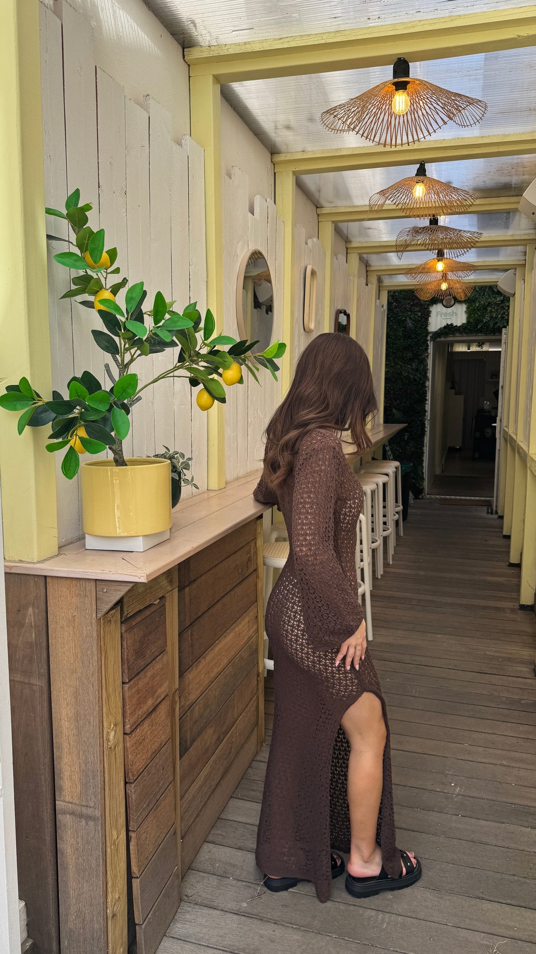 Robe de plage Alya - Marron
