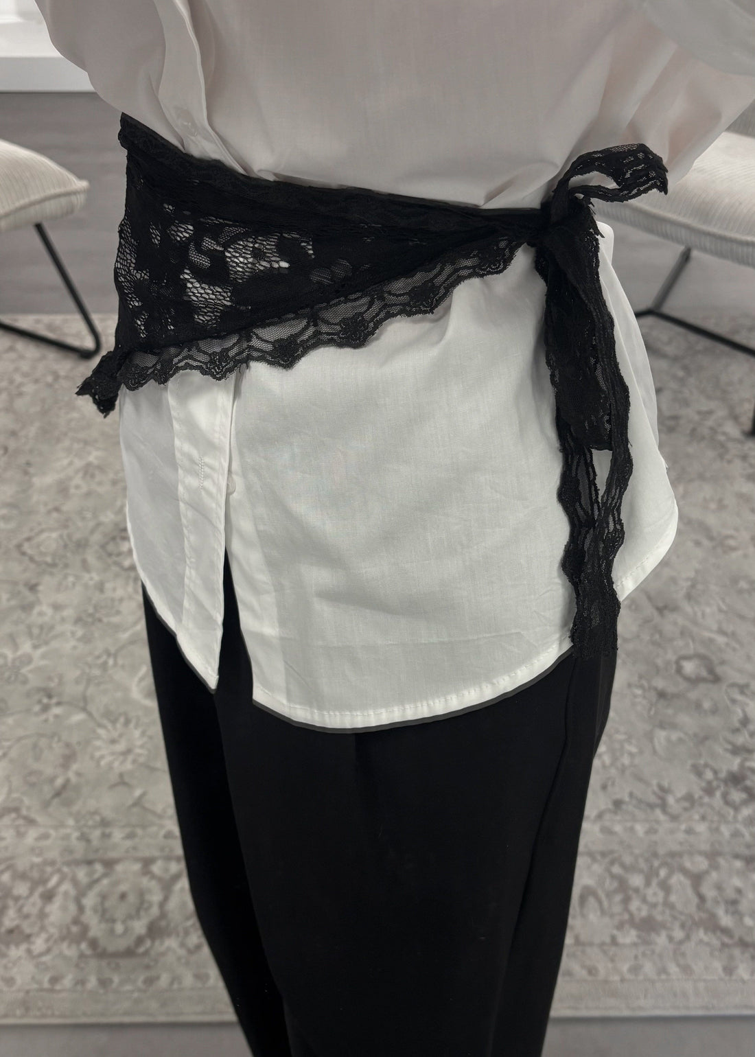 Foulard en dentelle - Noir