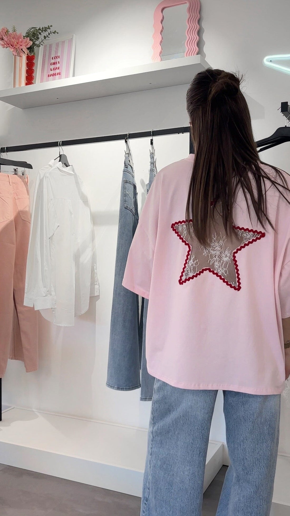 T-shirt Étoile - Rose (dentelle)