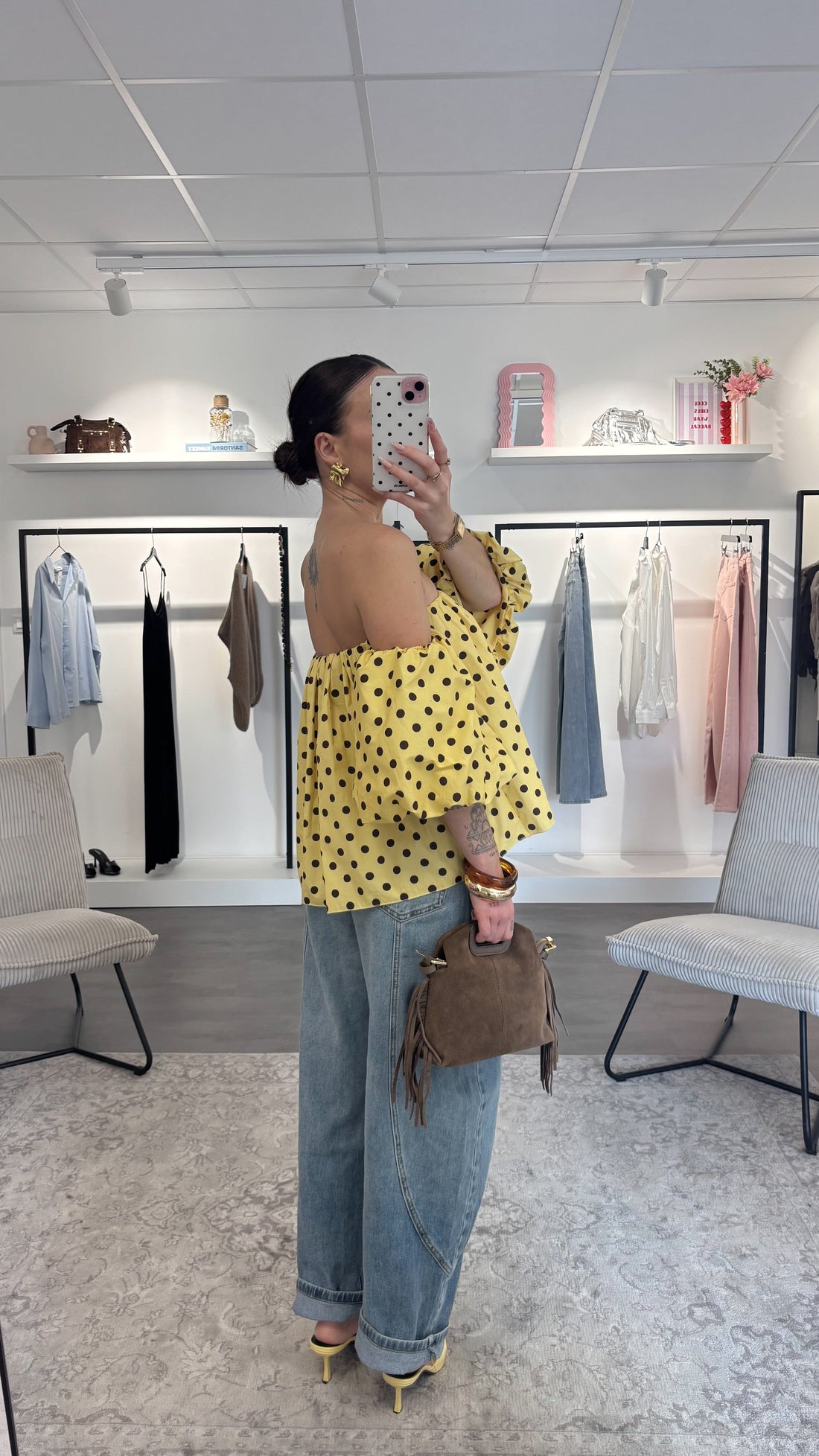 Blouse Sofia - Jaune/Choco