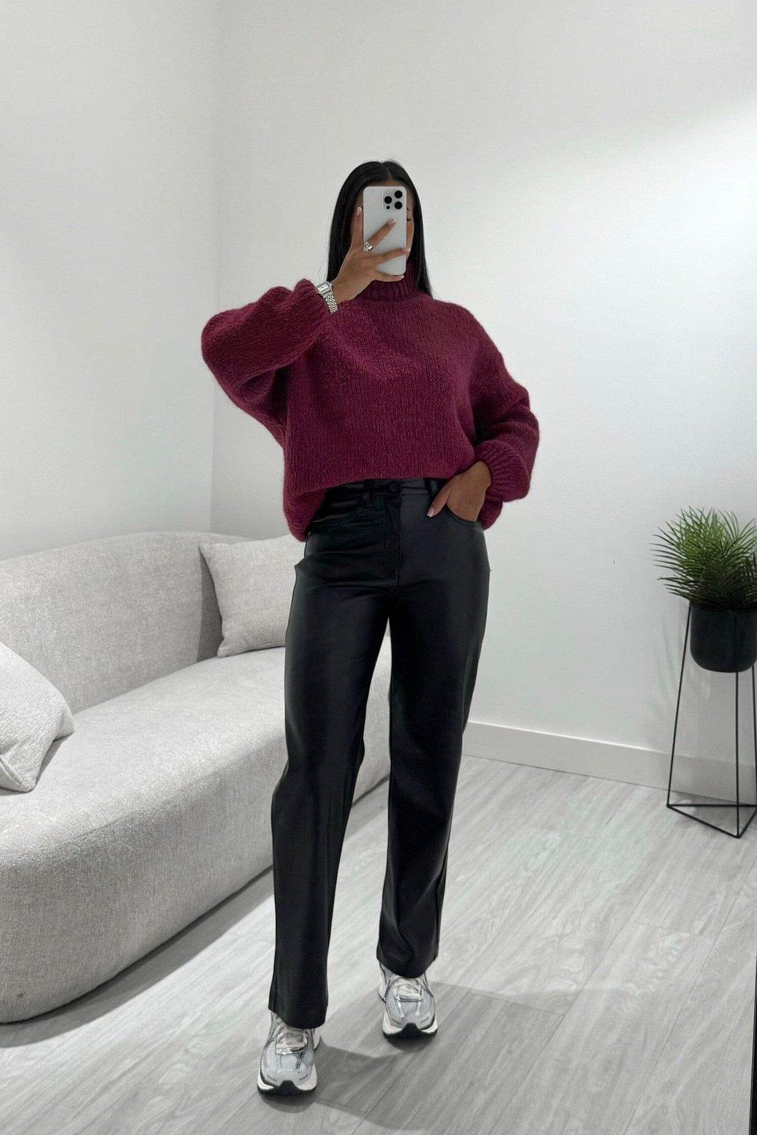 Pantalon simili droit